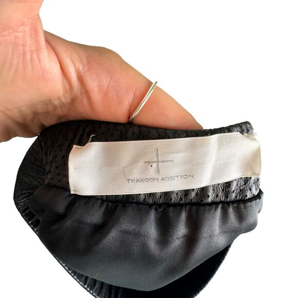 Thakoon Addition Black Lambskin Leather Perforated Silk Lined Mini Skirt - Picture 7 of 9